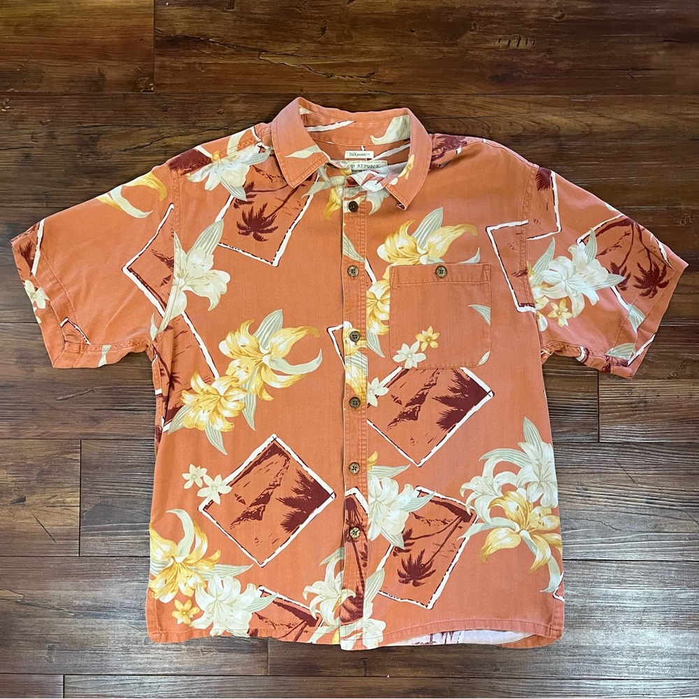 Vintage Silk Hawaiian Shirt Size Medium